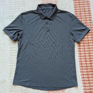 Lululemon Men’s XXL Tech Pique Polo Shirt Gray Vent Golf Performance Charcoal